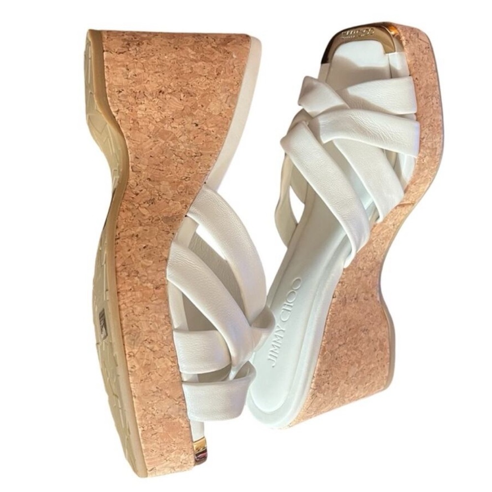 Jimmy Choo Women's Maribou 110 Platform Wedge Slide Sandals, Nee In Box+Dust Bag - Picture 8 of 9